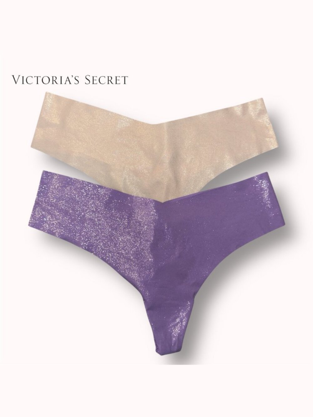NWOT Victoria's Secret Sexy Illusions No Show shimmer thongs